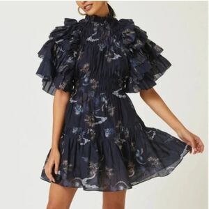 Magali Pascal Adrienne Paisley Ruffle Cotton & Silk Dress In Assorted Size 4